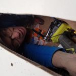 below deck, intalling sprit hood