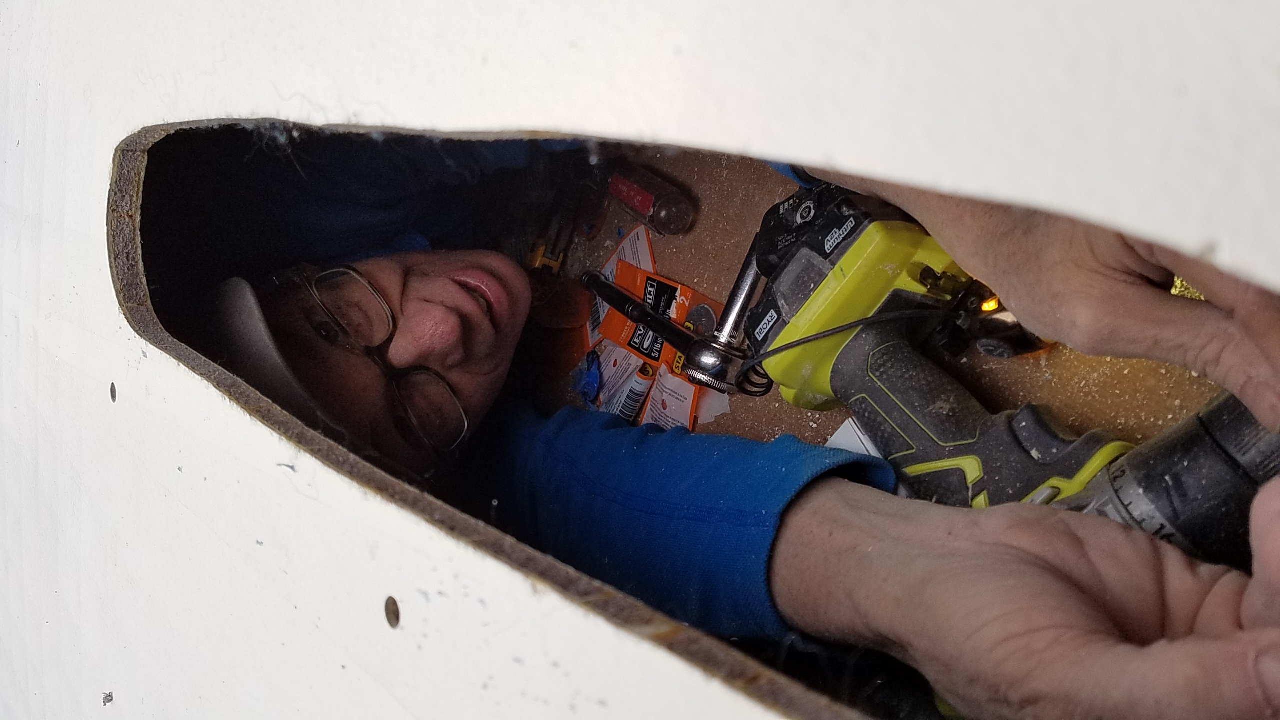 below deck, intalling sprit hood